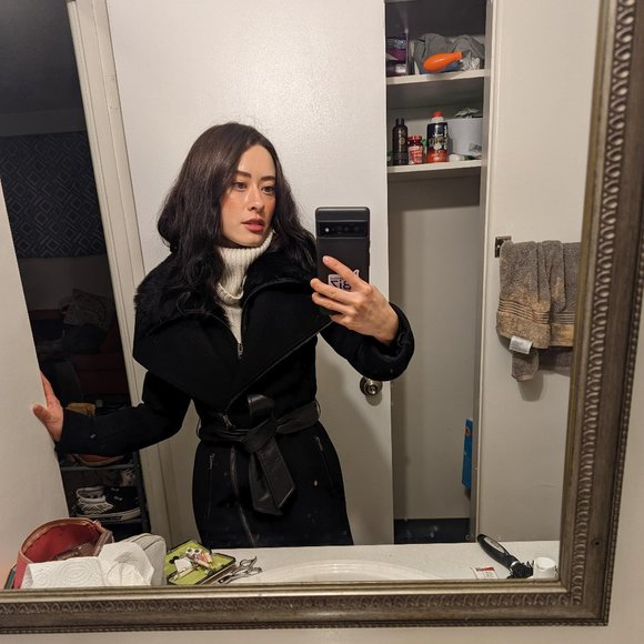 Mackage Nori 2-in-1 Shearling-Trim Wool Coat - Size XS - Picture 3 of 12